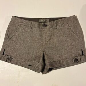 Brown dressy wool shorts.